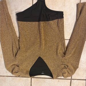 Express Gold and Black bodysuit